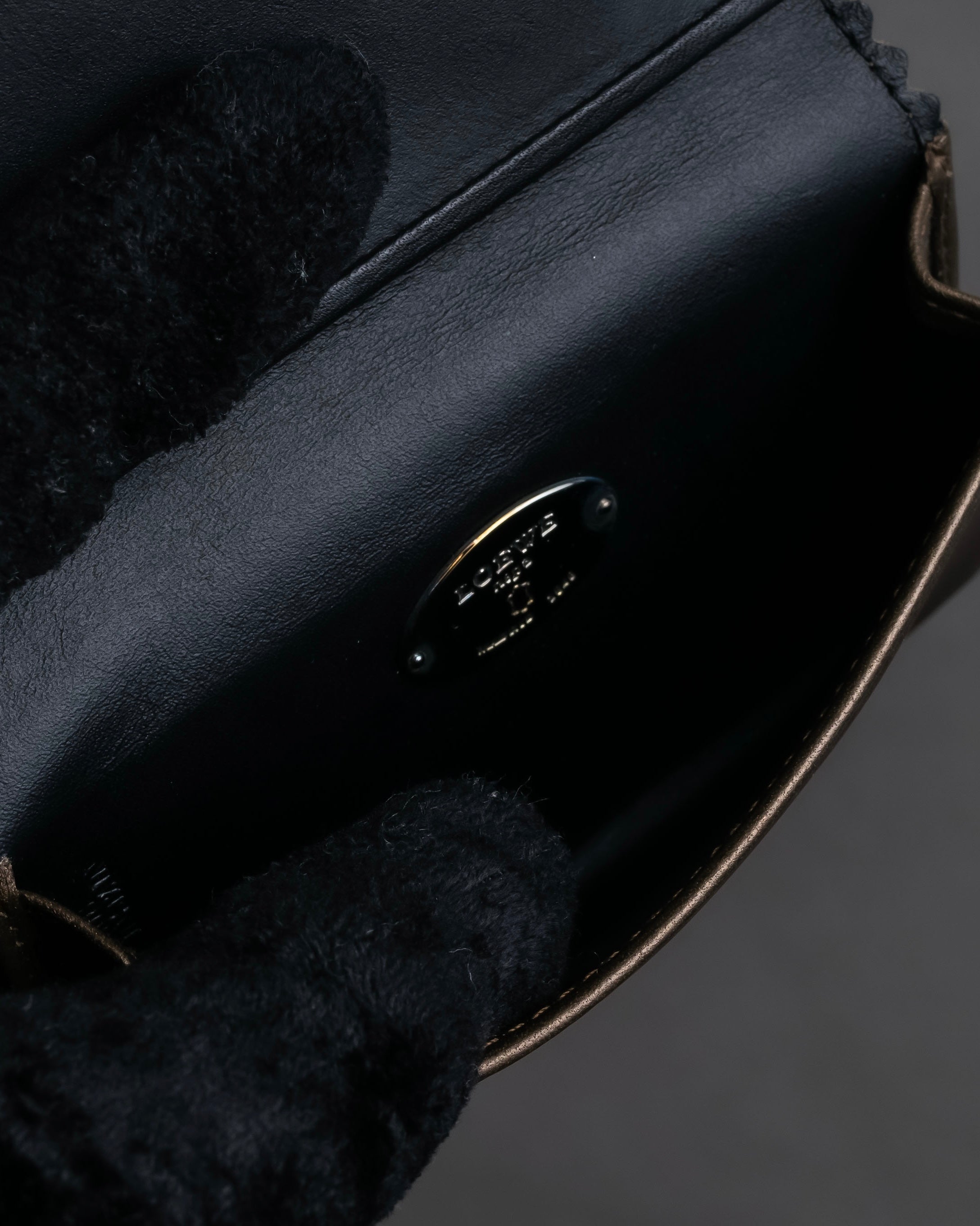 "LOEWE" Logo engraved leather card case