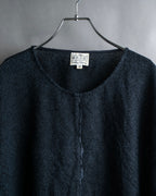 Vintage velour-trimmed box silhouette knit