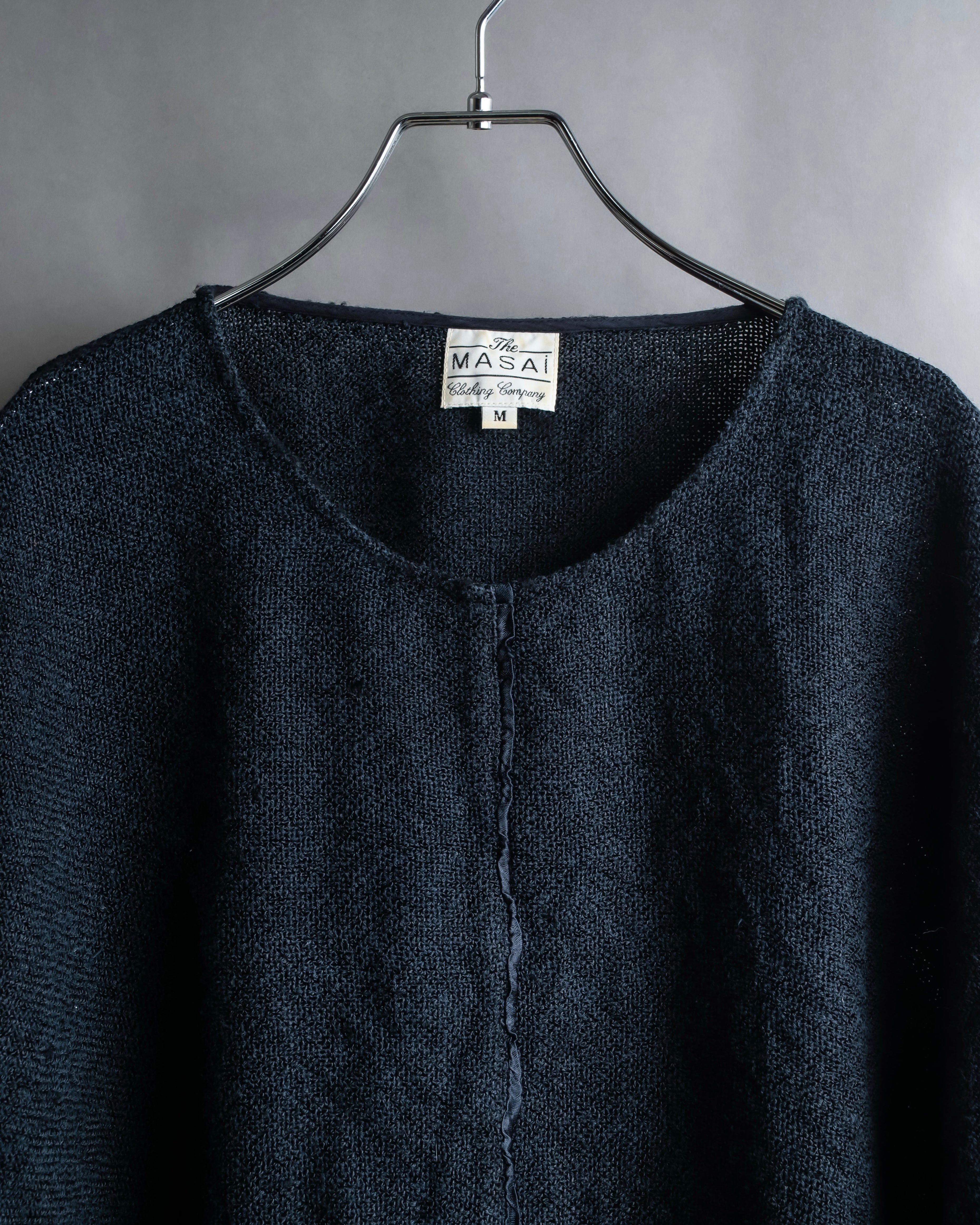 Vintage velour-trimmed box silhouette knit