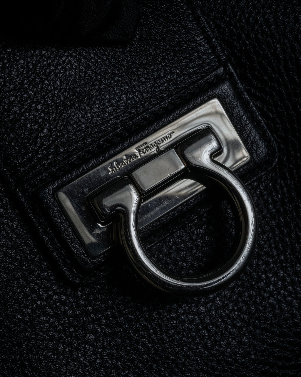 "Salvatore Ferragamo" Gancini motif draping leather bag