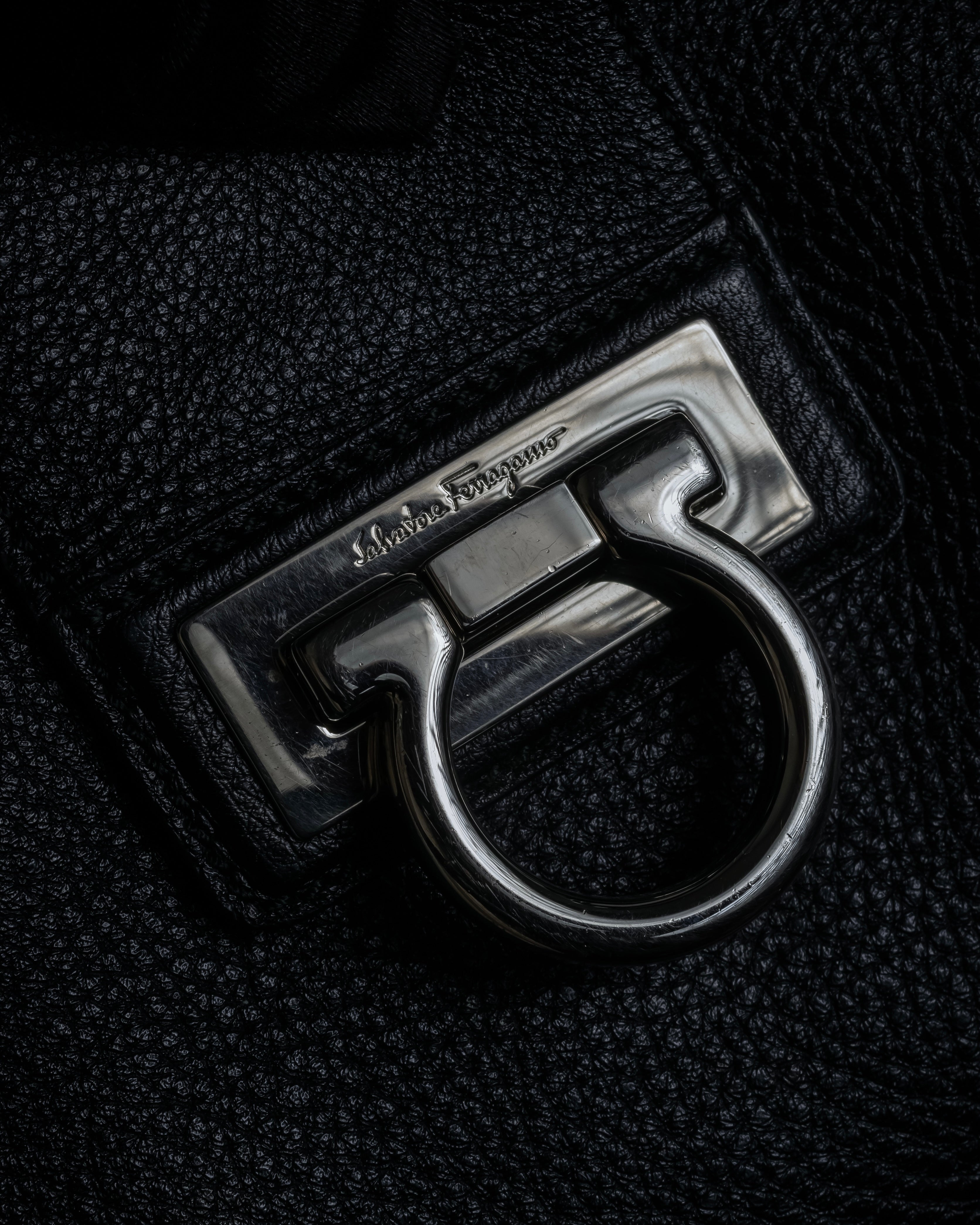 "Salvatore Ferragamo" Gancini motif draping leather bag