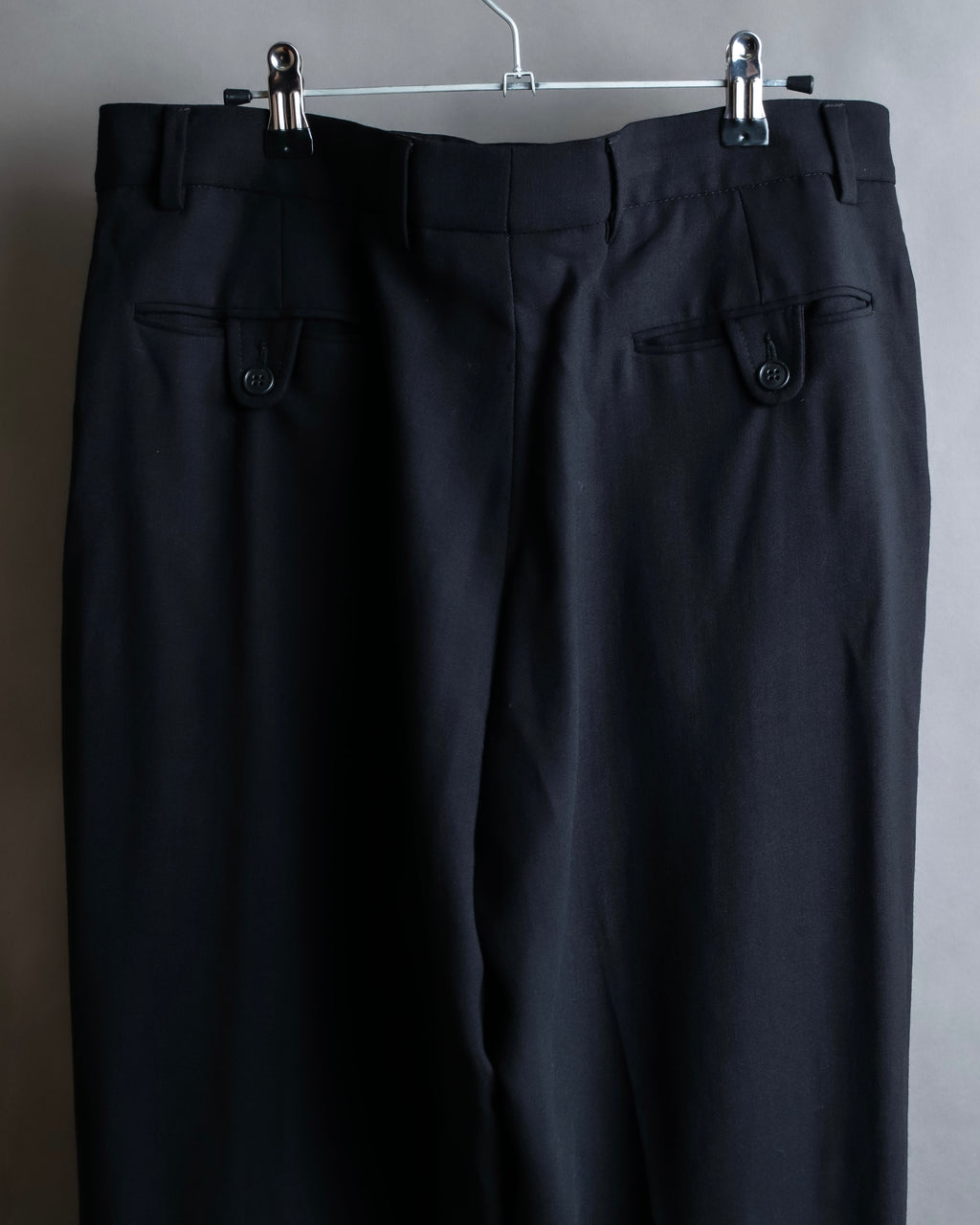 "EMPORIO ARMANI"  Peak lapel double breasted tailored jacket & 2  pleat wide slacks set up