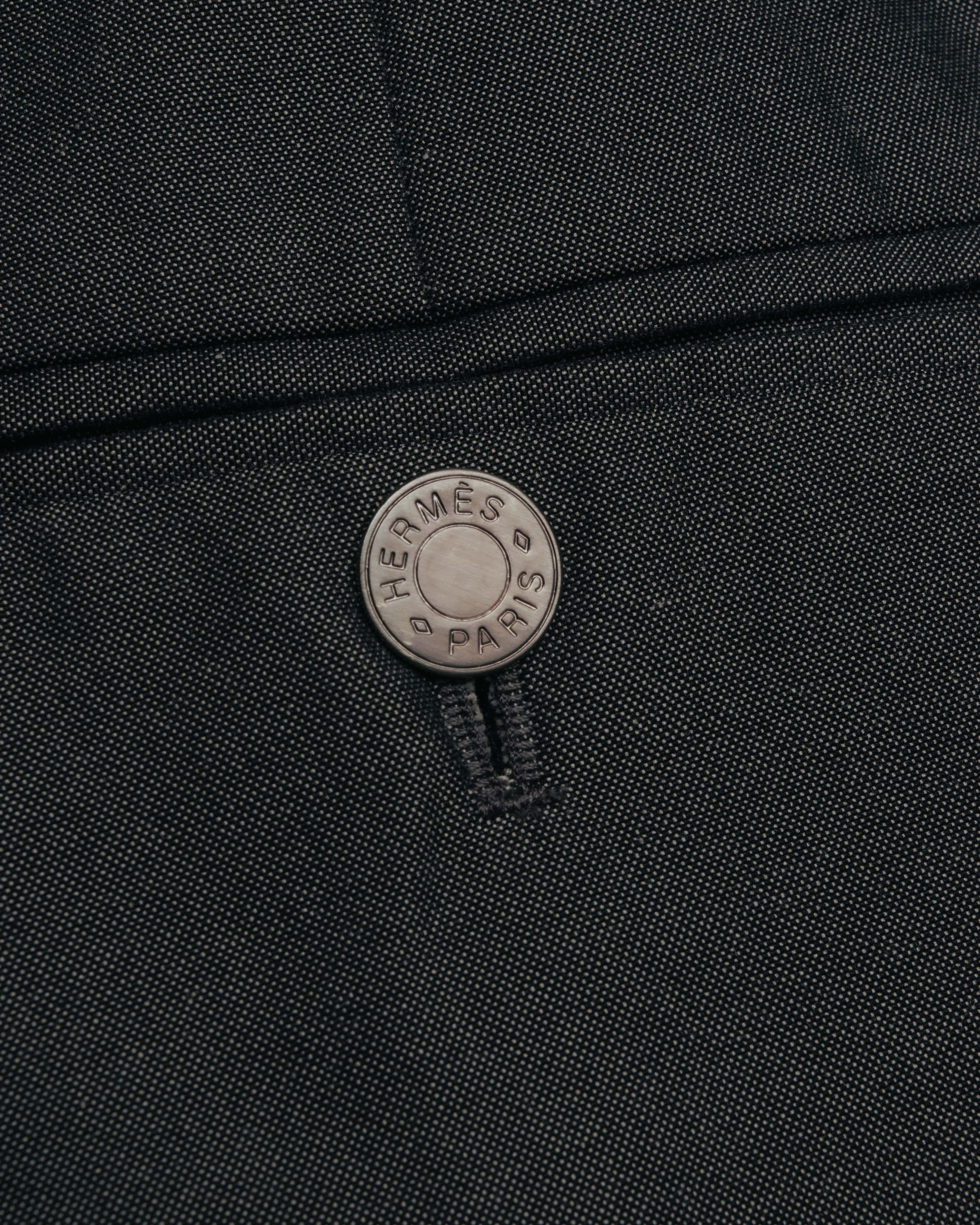 -SPECIAL- “HERMÈS” 1998-00’s Leather trimmed tailored trousers