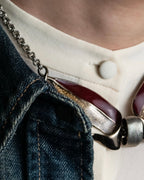 "BALENCIAGA" Gold glitter leaf motif necklace