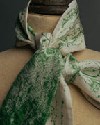 "DIOR" Green printed silk mitzah scarf