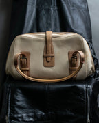 “LOEWE” Leather belted design bicolor handbag