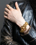 "1993's CHANEL" Coco mark motif gold bracelet