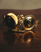 -SPECIAL- “LOEWE” 80’s-90’s Sculptural black anagram medallion chain bracelet