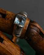 "GUCCI" Bamboo motif stone top silver ring