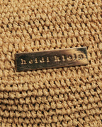 “Heidi Klein” Natural raffia bamboo handle bucket bag