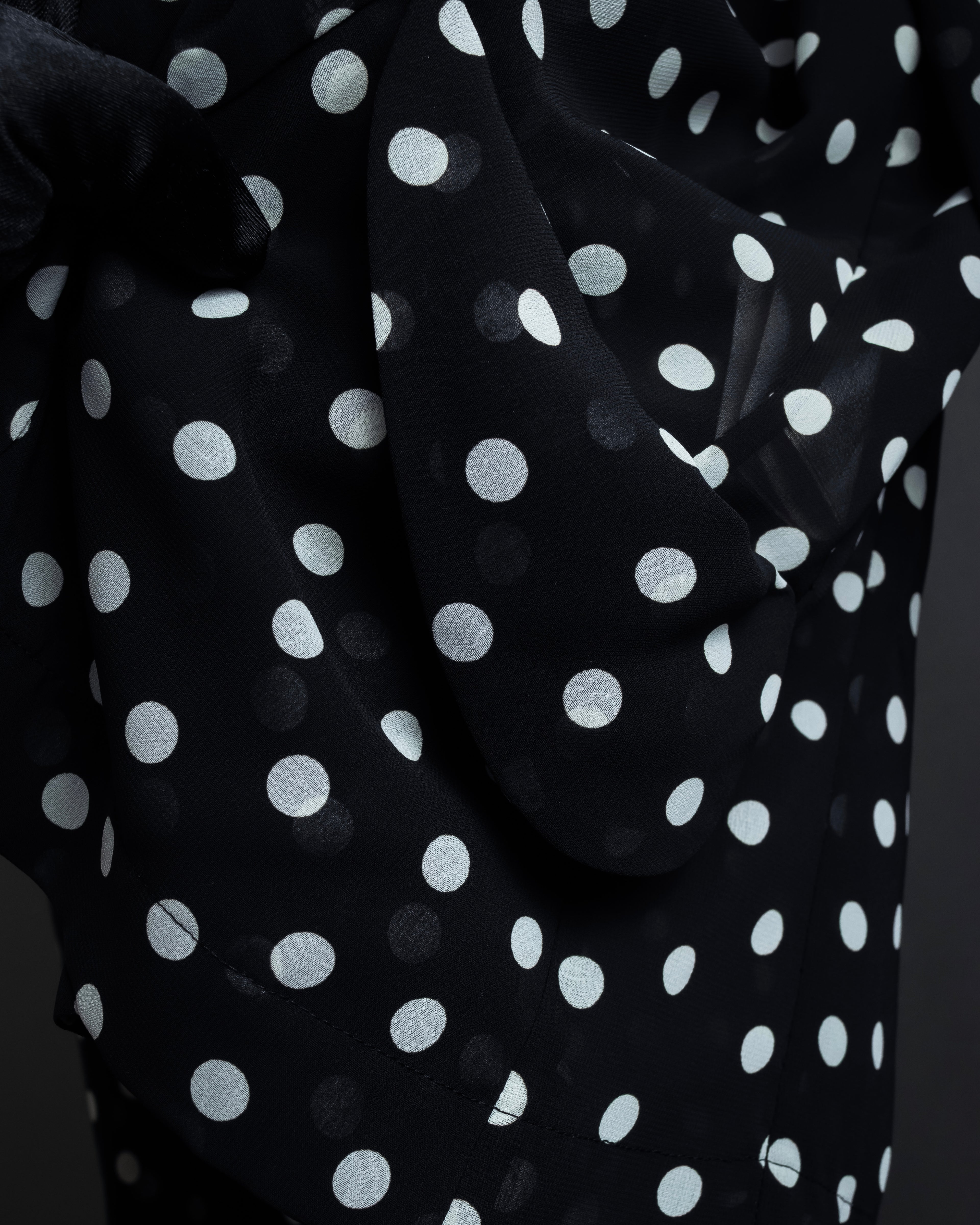 "robe de chambre COMME des GARCONS" 2002SS White dot pattern open collar shirt