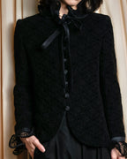 "JEAN-LOUIS SCHERRER" Lace frill design ribbon attached jacket