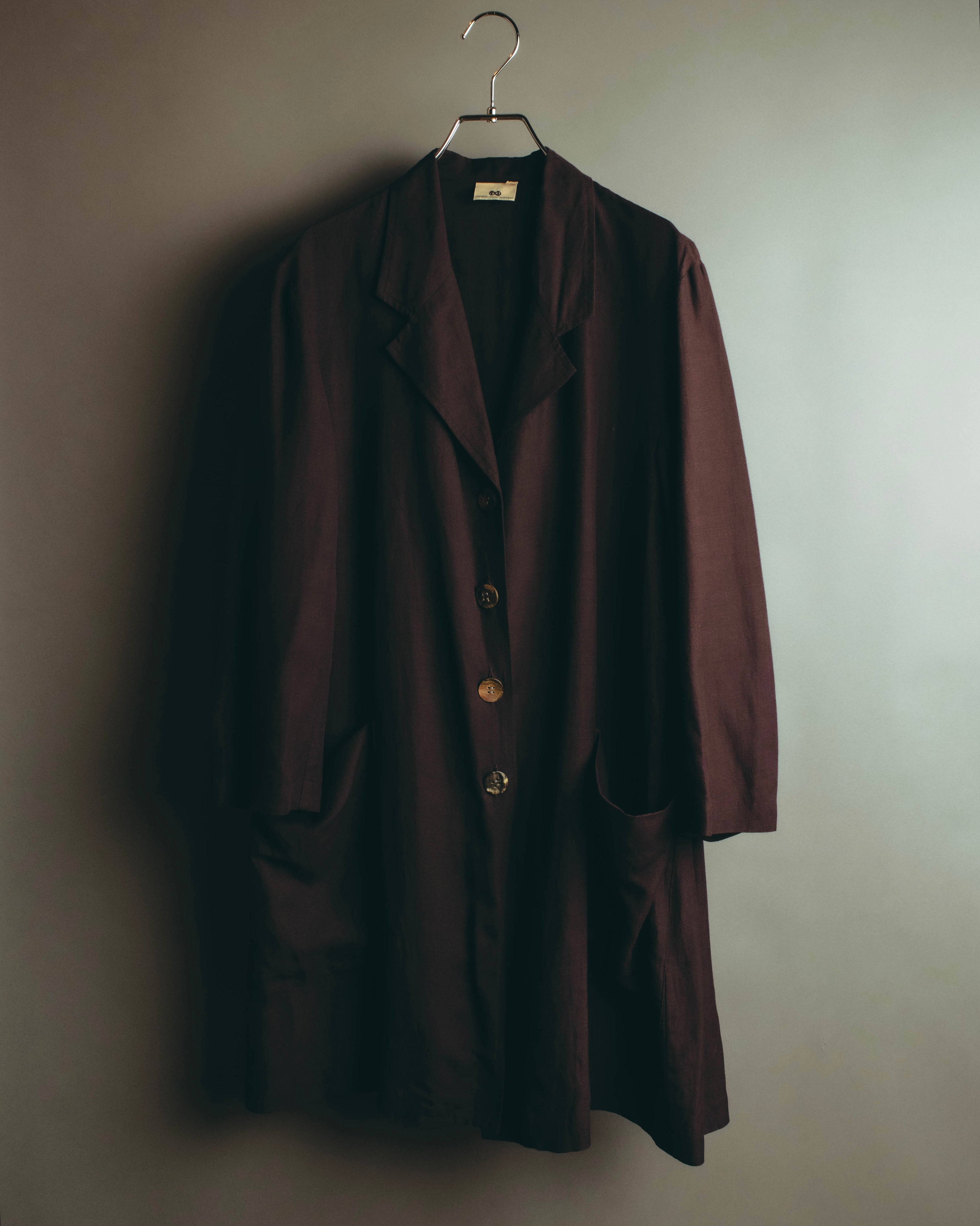 -SPECIAL- “DRIES VAN NOTEN” 90’s–00’s Rayon linen tailored long jacket and shorts set up