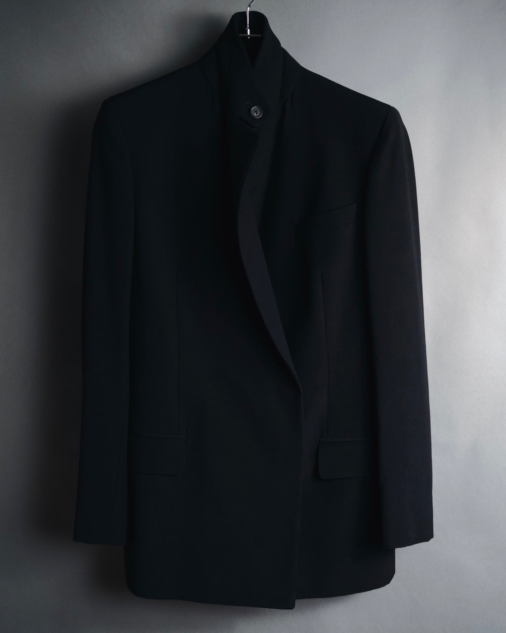 "GUCCI" 90’s-00’s minimalist asymmetrical wooljacket