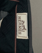 -SPECIAL- “HERMÈS” 1998-00’s Leather trimmed tailored trousers