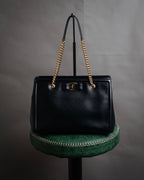 “Salvatore Ferragamo” 2010’s Vara chain leather tote bag