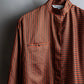 "Christian Dior" Striped＆bordered fly front collarless jacket