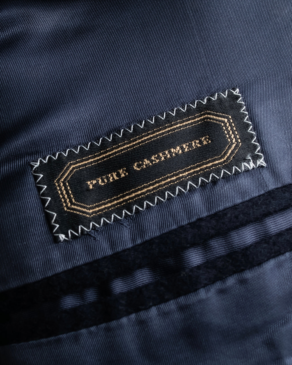 "HERMES" 90's Pure cashmere navy blue tailored jacket