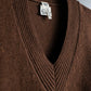 "HERMES" 100% cashmere V neck design knit