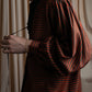 "Christian Dior" Striped＆bordered fly front collarless jacket