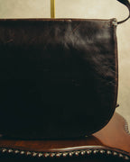“Yves Saint Laurent” 70’s-80’s Perforated logo leather tassel shoulder bag