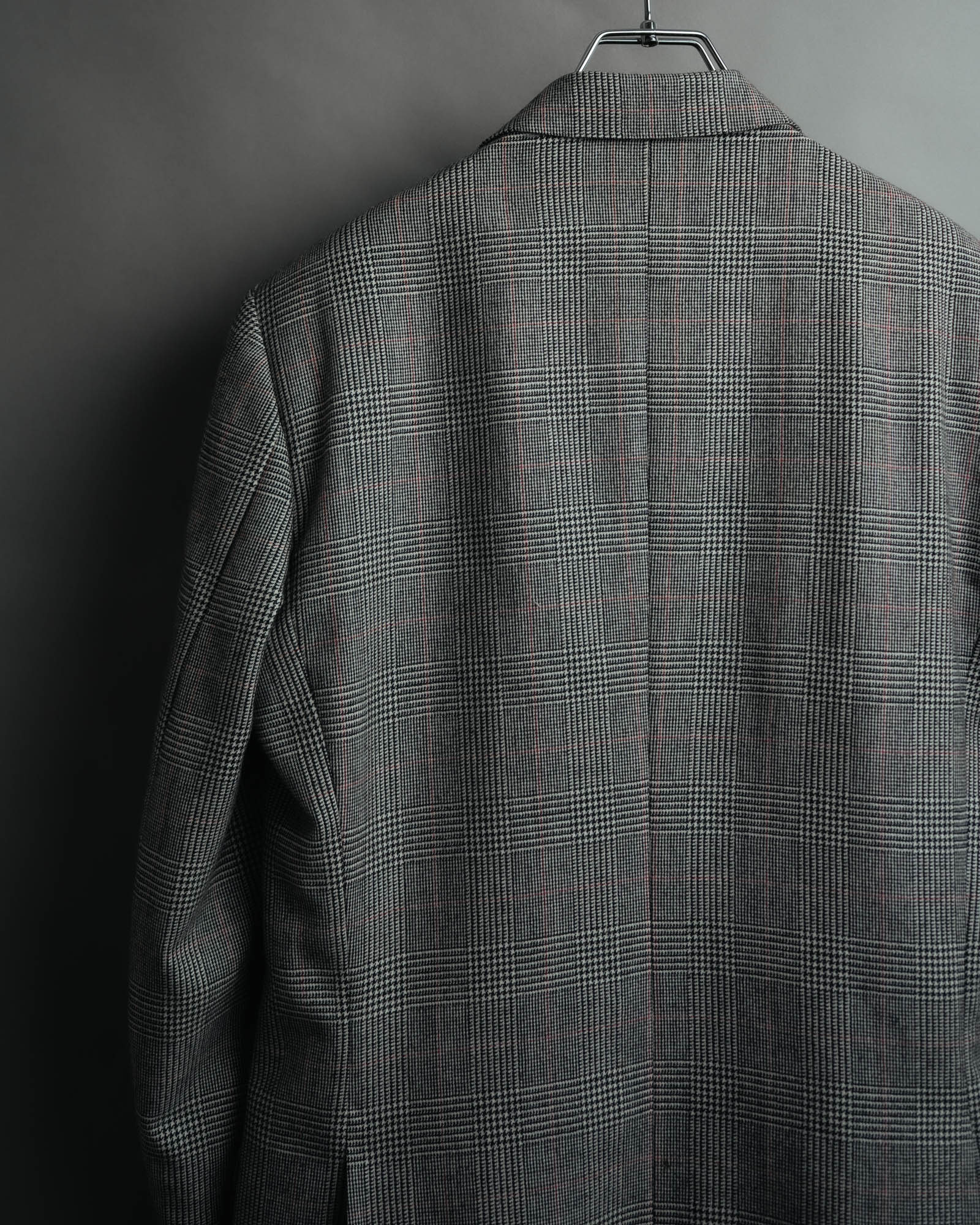 -MOOD MILLÉSIMES- 80’s-90’s Prince of Wales check wool double-breasted setup suit