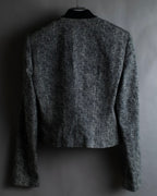 "John Galliano" Herringbone weave short length zip blouson
