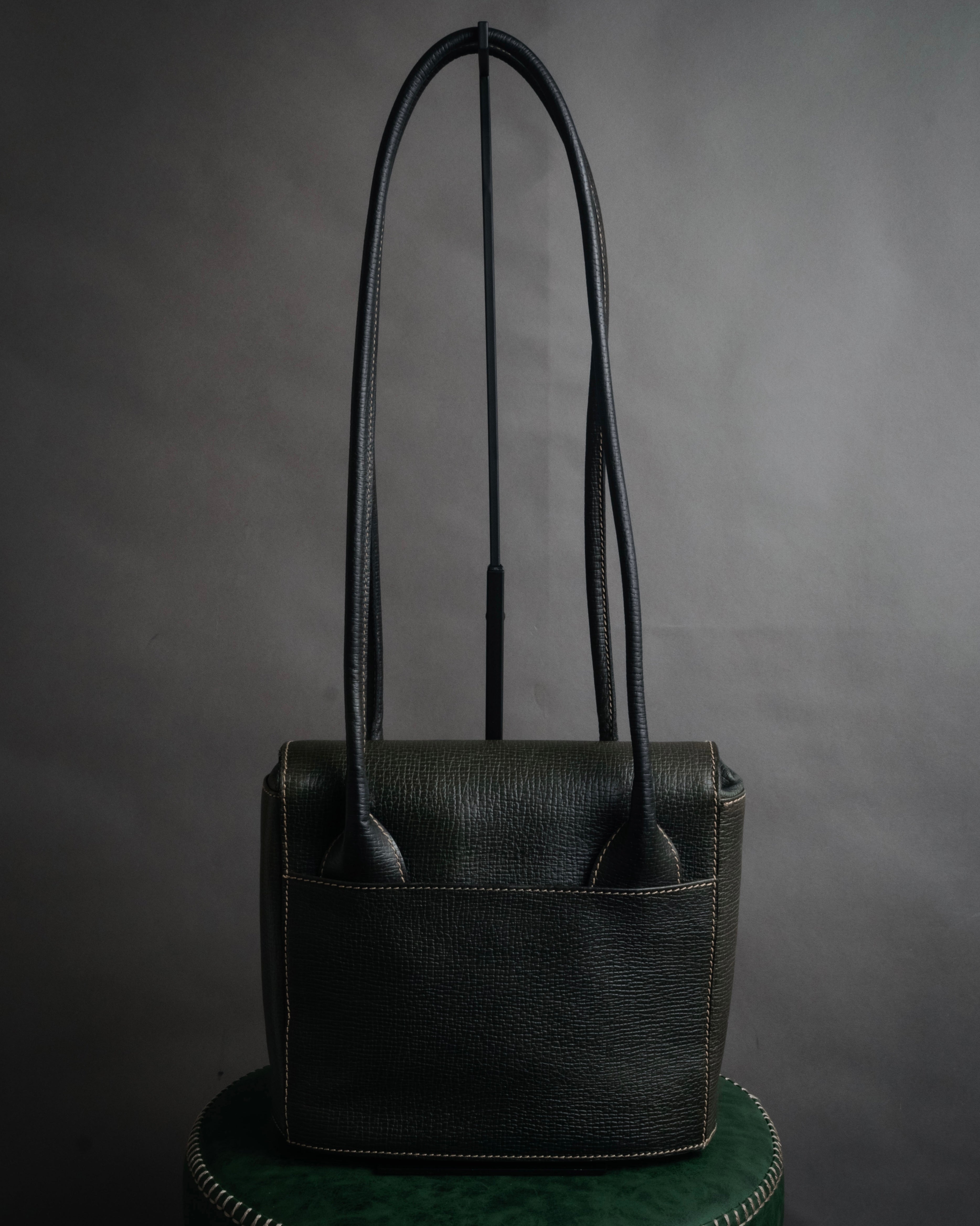 LOEWE (ロエベ) - レザー ショルダーバッグ - ダークグリーン - 90s