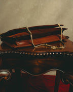 -SPECIAL- “LOEWE” 80’s-90’s embossed anagram suede shoulder bag
