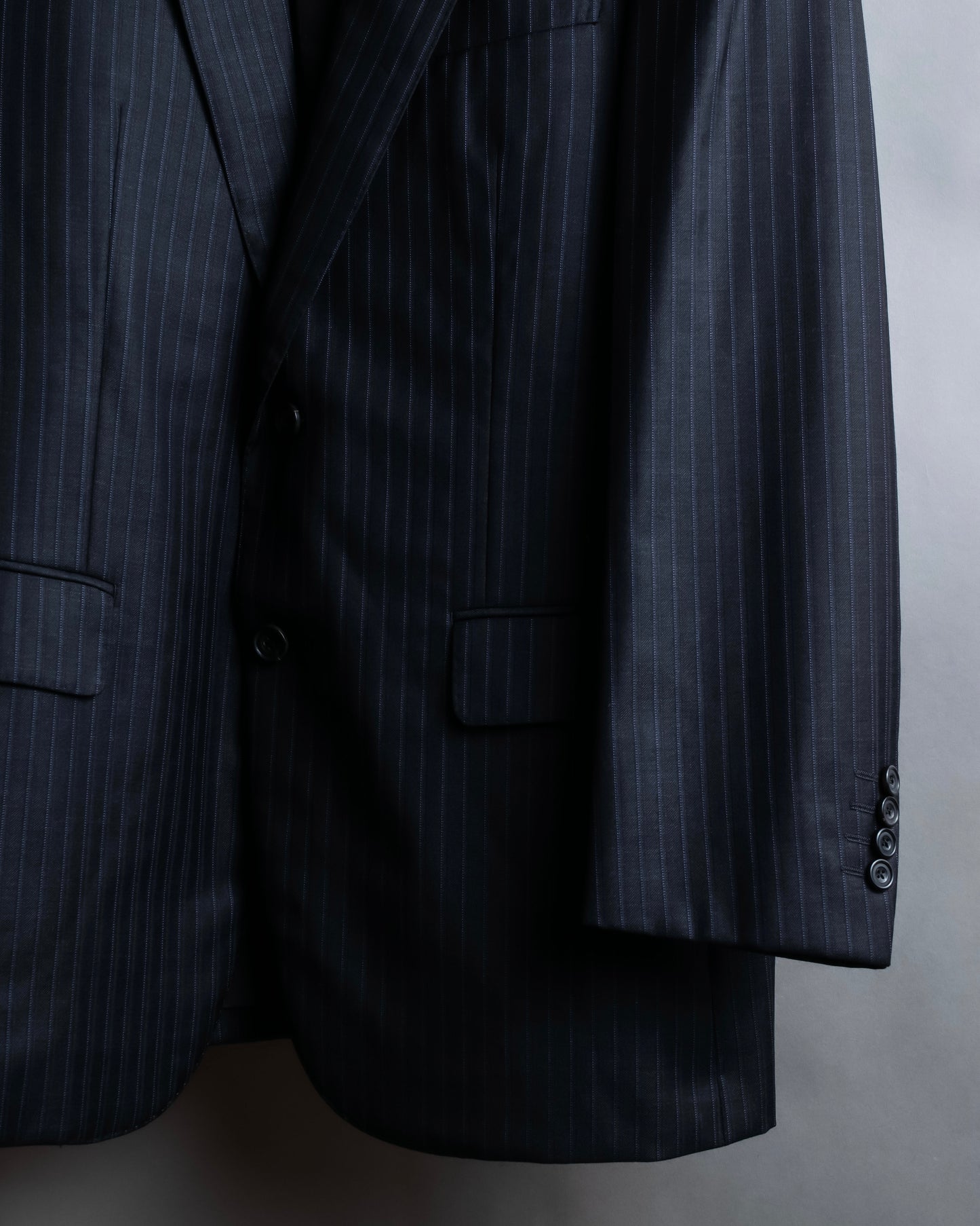 "BURBERRY" 2B tailored jacket & tapered silhouette slacks pinstripe pattern set up