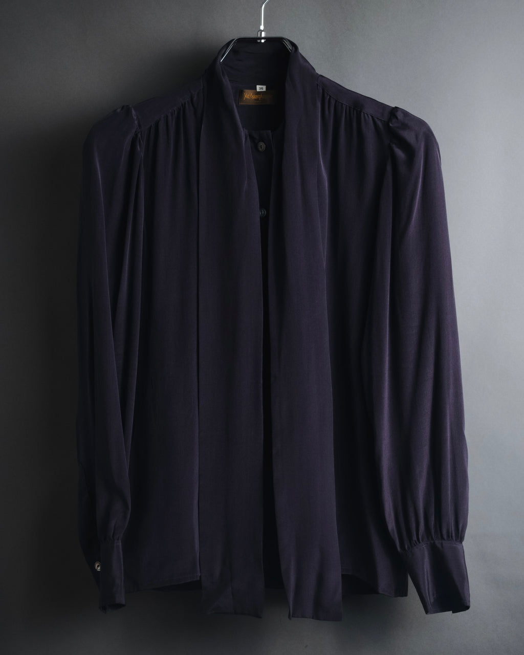 "Yves Saint Laurent" Late 80s silk bow tie blouse