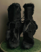 “YVES SAINT LAURENT“ Fur trimmed suede winter boots