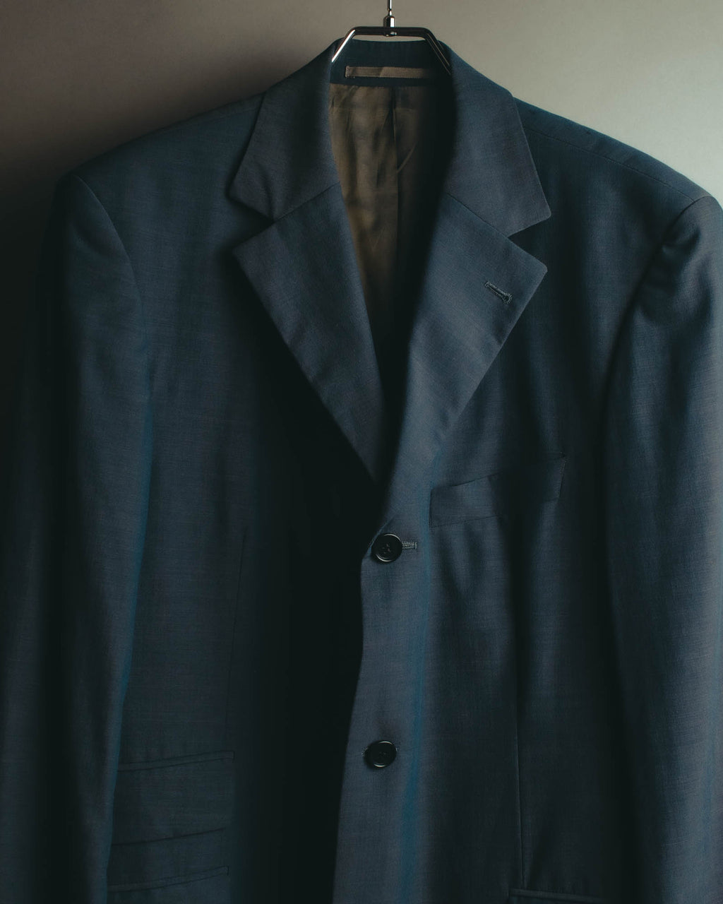 “Vintage” Textured blue tailored jacket