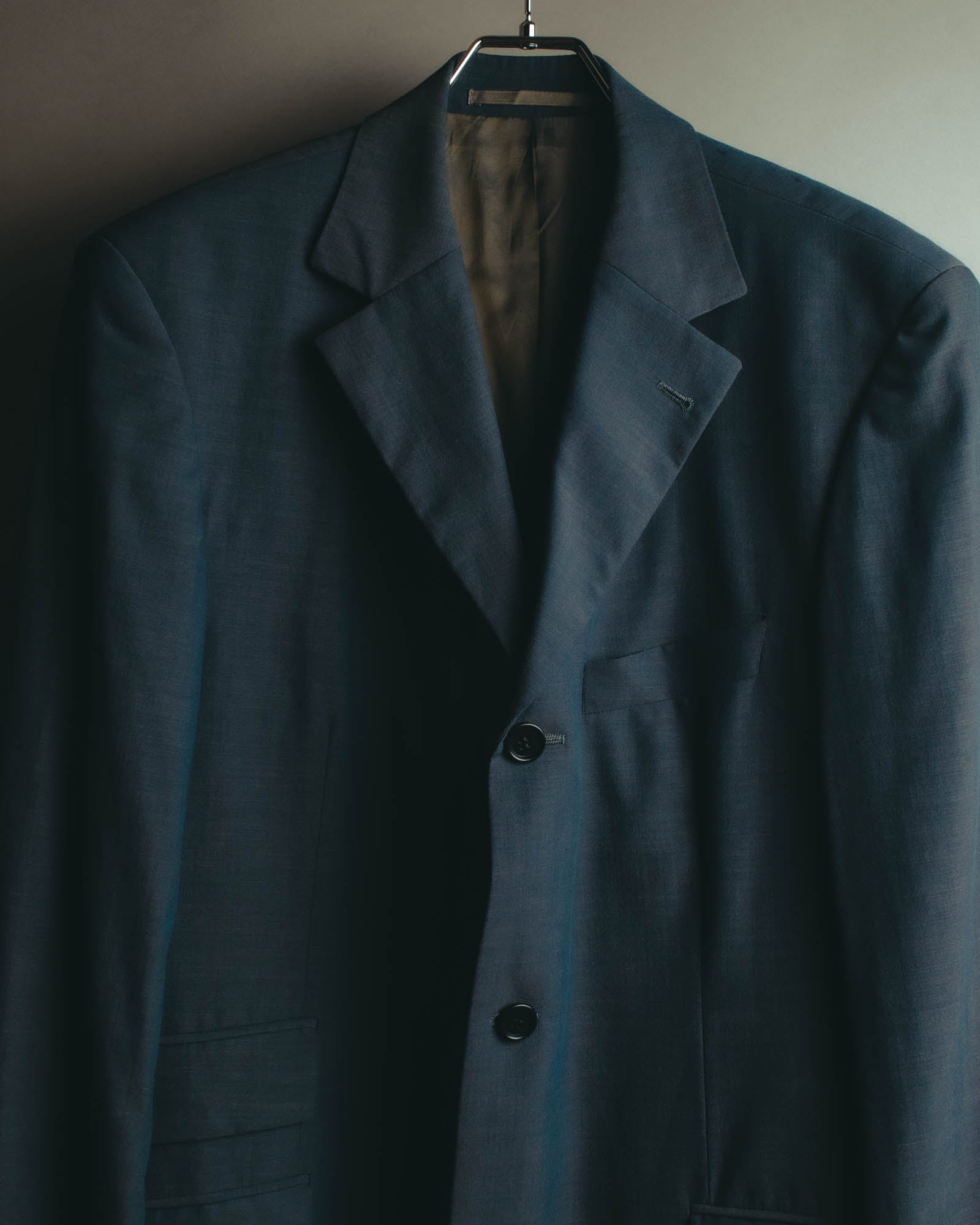 “Vintage” Textured blue tailored jacket