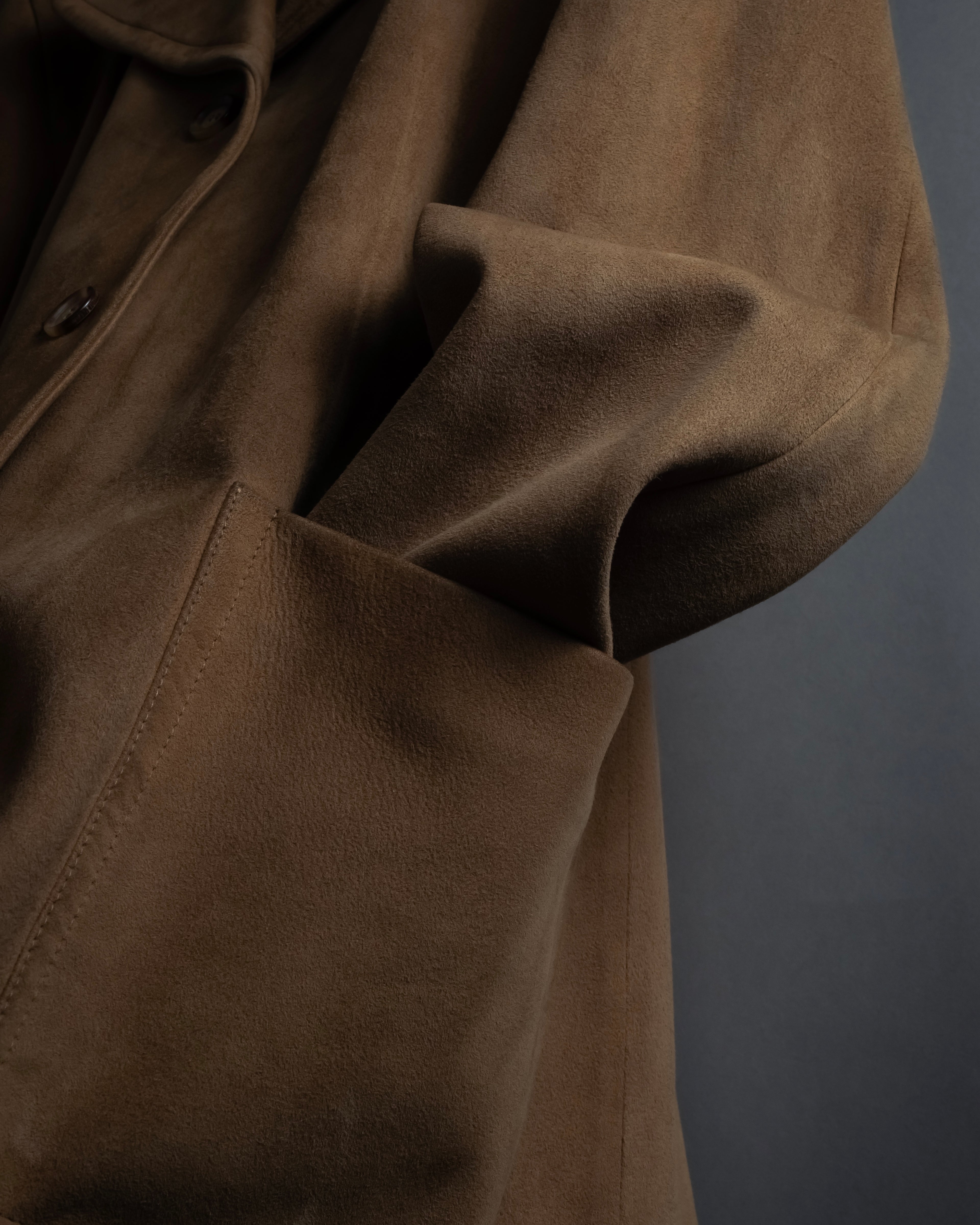 "CELINE" Relaxing design suede leather jacket