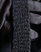 "YVES SAINT LAURENT" Ribbon design stand collar low gauge cardigan