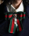 "GUCCI" Beaded design grosgrain ribbon