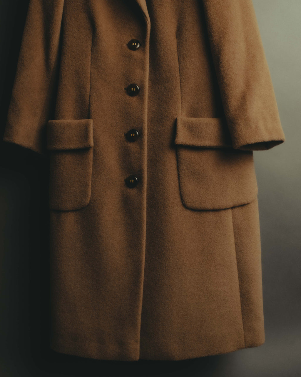 "VALENTINO MISS V" 80's-90's Camel hair single-breasted coat