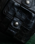 "tricot COMME des GARCONS" 
Flap pocket metal parts design leather hand bag