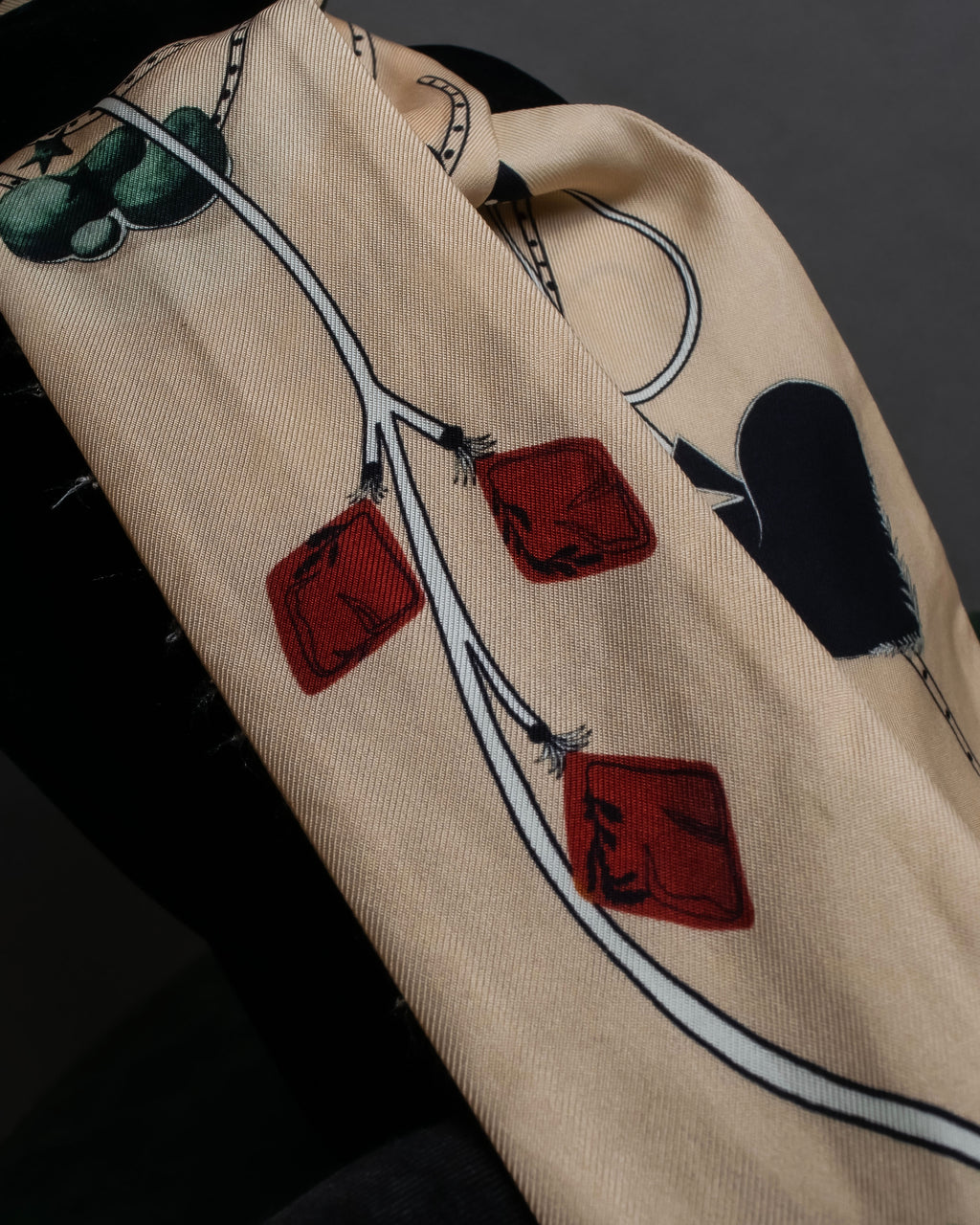 "Christian Dior" Iconic motif silk twilly scarf