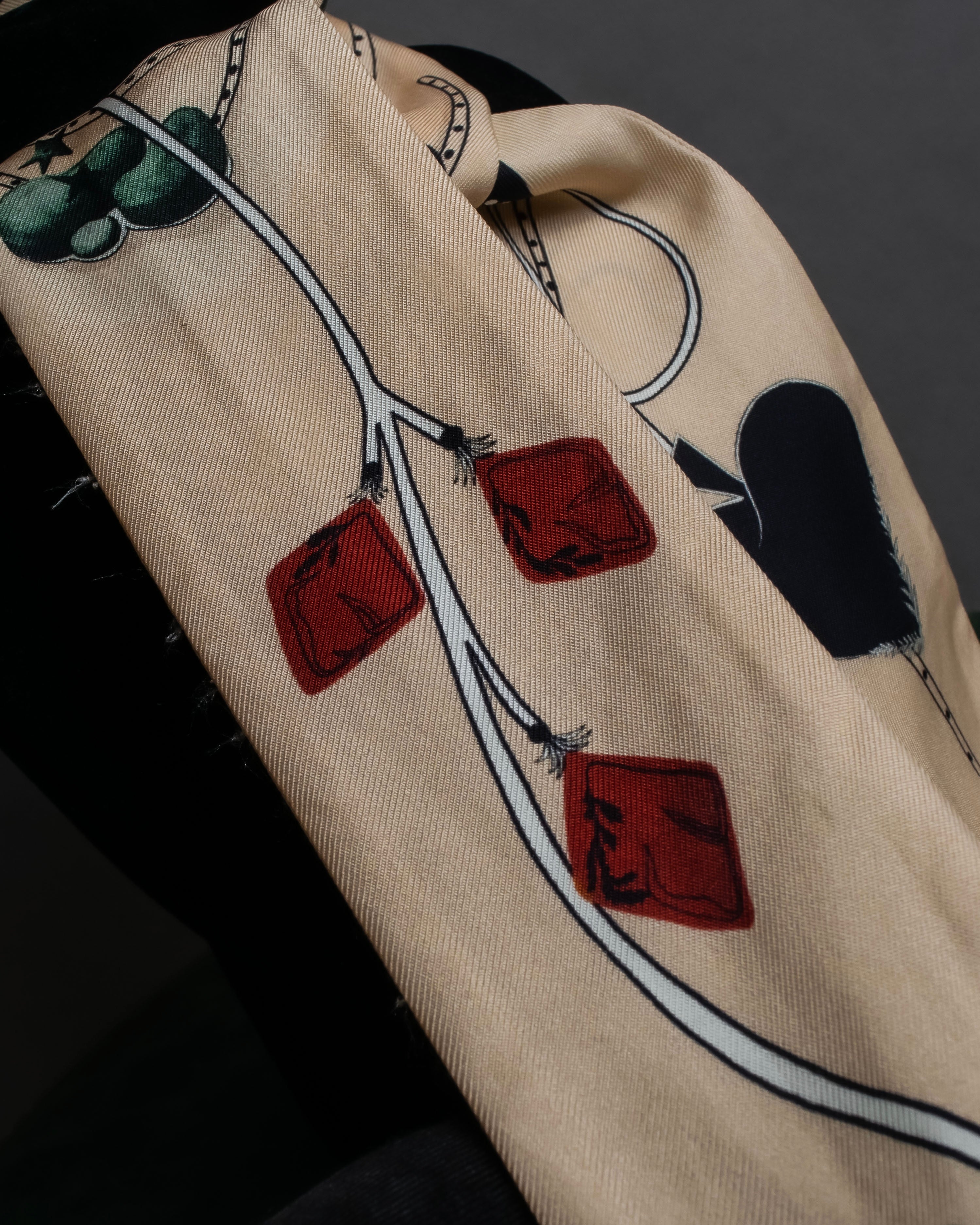 "Christian Dior" Iconic motif silk twilly scarf