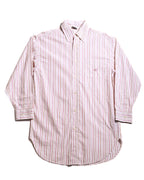 ETRO/ Oversized Multi Color Striped Shirt Pink × White