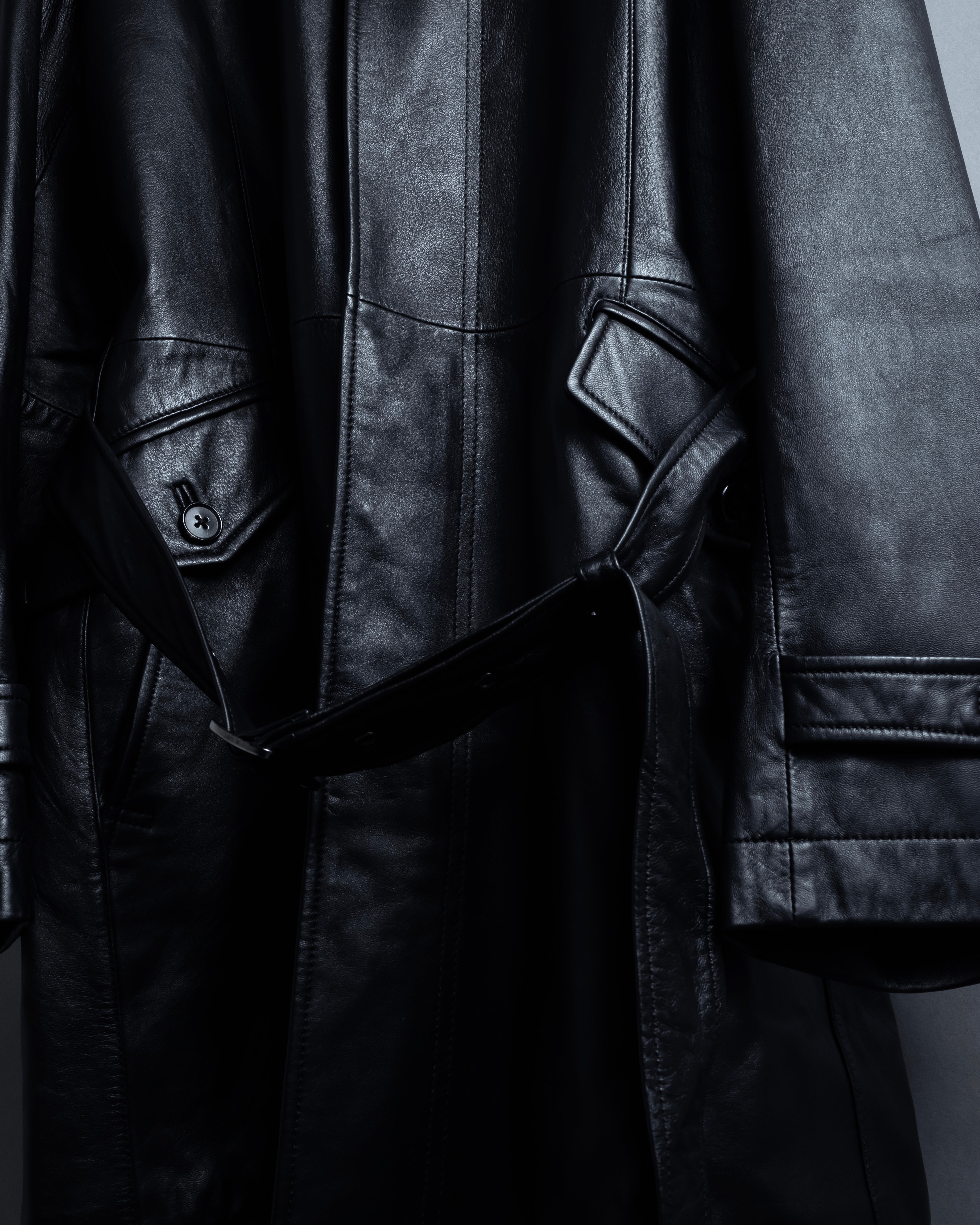 "DURBAN" Double zipper sheepskin leather coat