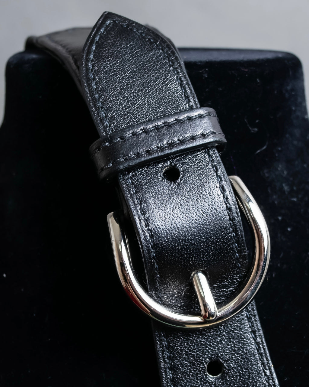 "HERMES" Silk cloth docking leather waist mark belt