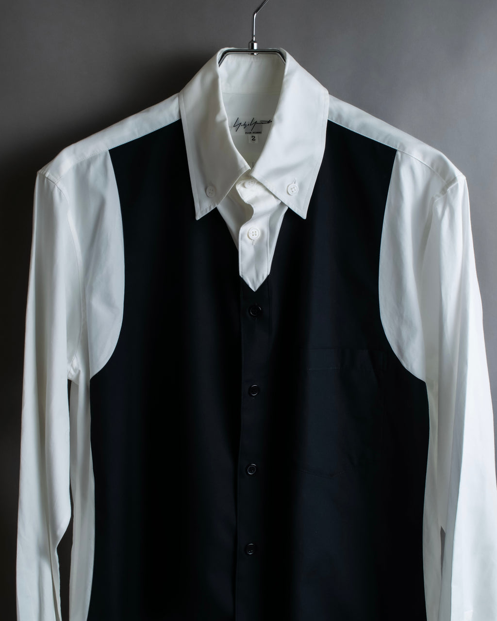 "Yohji Yamamoto POUR HOMME"
13AW Tuxedo vest fake layered design shirt