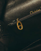 "Christian Dior" 70's-80's Ostrich textured leather handbag