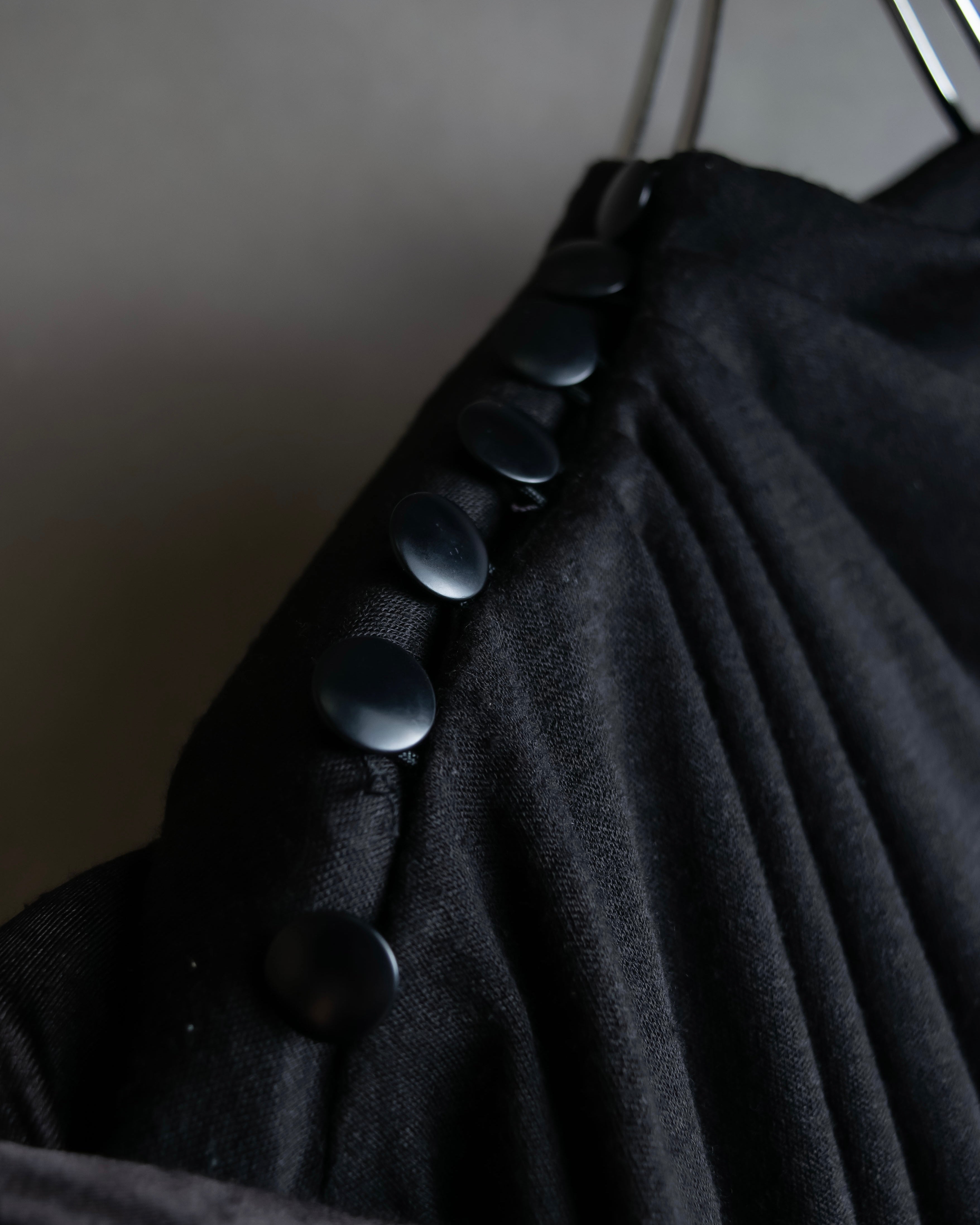 "LANVIN" Asymmetrical shoulder button design long dress
