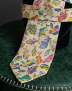 "GUCCI" Colorful fish motif silk neck tie