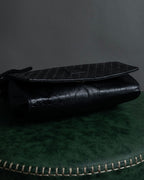 "FENDI" 80's Karl Lagerfeld design braided leather shoulder bag