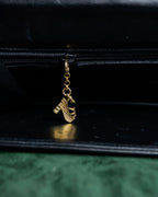 "Salvatore Ferragamo" Horizontal design pumps engraved leather one handle bag